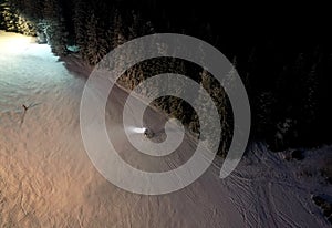 observation of skiers\' behavior on the downhill track from a height.