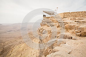 Observation terraÃÂe at the Ramon crater at Negev desert, Israel