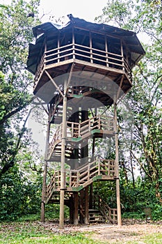 Observation tower in eco-archaeological park Los Naranjos, Hondur photo