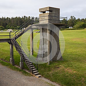 Observation tower at Fort Casey State Park in Washington during summer.