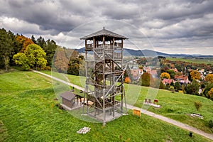 Observation tower in Mieroszow, aerial photo