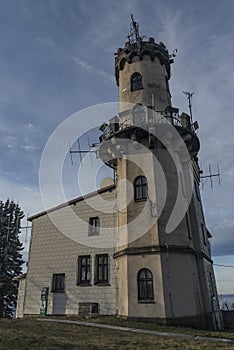 Observation tower on Milesovka hill photo