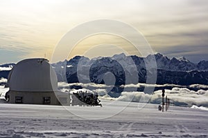 Observatory in Alps mountains