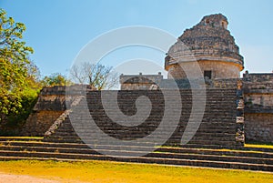 The Observatory at Chichen Itza. Mexico photo