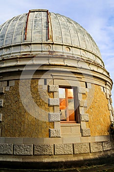 Observatory dome with beautiful window reflection