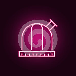 observatory icon. Elements of Scientifics study in neon style icons. Simple icon for websites, web design, mobile app, info