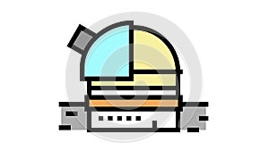 observatory planetarium color icon animation