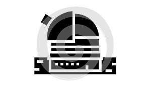 observatory planetarium glyph icon animation