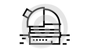 observatory planetarium line icon animation