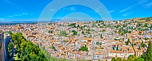 Observe Granada from Alcazaba fortress, Spain