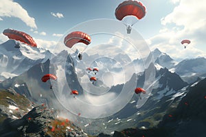 Observe a squadron of flying wingsuits soaring