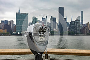 Observing the skyline from Long Island in New York (USA