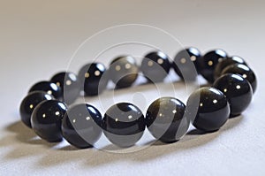 Obsidian bracelet, Silver Sheen Obsidian Or Gold Sheen Obsidian.