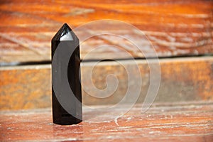 Obsidian crystal obelisk