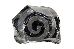 Obsidian or volcanic glass isolated on white background