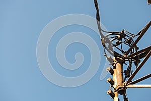 Obsolete and abandoned wiring in a street