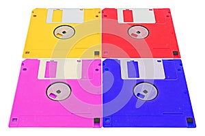 Obsolete colored floppy disks