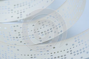 Obsolete data storage technology, old punched taper,  sd retro