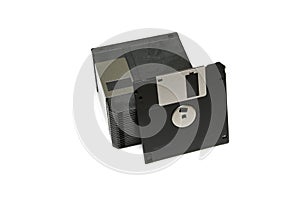 Obsolete Floppy Diskette isolated on white background