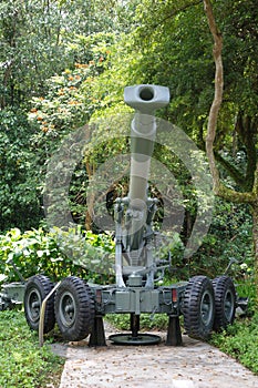 An obsolete howitzer on display