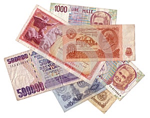 Obsolete money texture isolated photo
