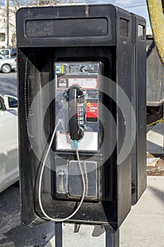 Obsolete payphone booth