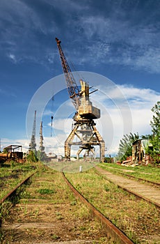 Obsolete ship's crane