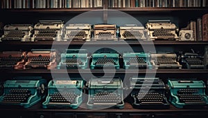 Obsolete typewriter, a collection of nostalgia in metal generated by AI