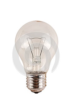 Obsolete uneconomical and unecological incandescent bulb with tungsten