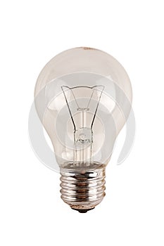 Obsolete uneconomical and unecological incandescent bulb with tungsten photo