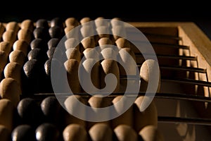 Obsolete wooden abacus