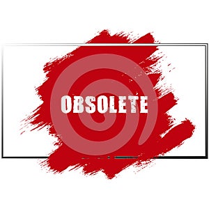 obsolete word on white