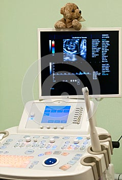 Obstetrician examining