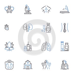 Obstetrics line icons collection. Pregnancy, Ultrasound, Labor, Delivery, Fetal, Prenatal, Midwife vector and linear