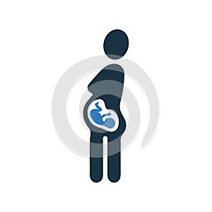 Obstetrics, pregnant icon / vector graphics