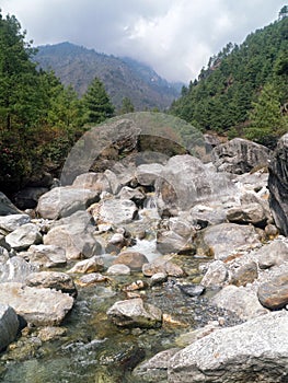 Obstructed River in Khumbu Valley photo