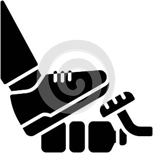 Obstruction in pedal icon, car accident and safety related vector illustration