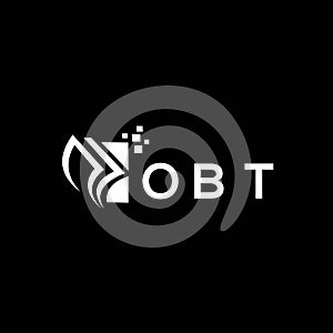 OBT credit repair accounting logo design on BLACK background. OBT creative initials Growth graph letter logo concept. OBT business