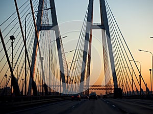 Obukhov bridge at sunset