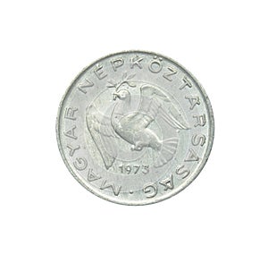 Obverse of 10 Filler coin made by Hungary in 1973