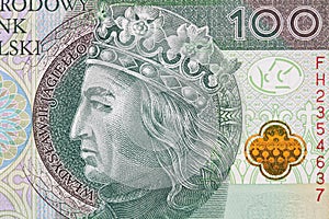 Obverse of 100 polish zloty banknote