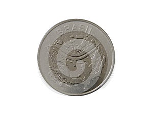 Obverse of Brazil coin 50 cruzeiros 1981, isolated in white background.