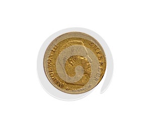 Obverse of 10 gold French Francs