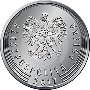 obverse Polish Money one zloty coin