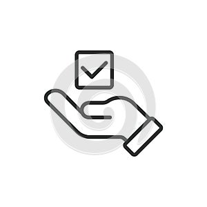 Obvious choice, icon in line design. Obvious, choice, decision, selection, best, clear, standout on white background photo