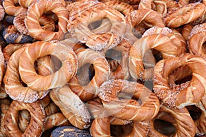 Obwarzanki (singular: obwarzanek), Cracows kinda pretzels or bagels.