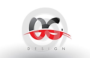 OC O C Brush Logo Letters with Red and Black Swoosh Brush Front photo