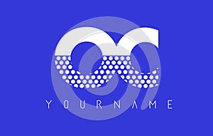 OC O C Dotted Letter Logo Design with Blue Background. photo