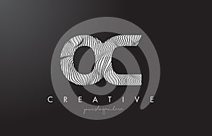 OC O C Letter Logo with Zebra Lines Texture Design Vector. photo