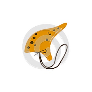 ocarina color illustration icon on white background